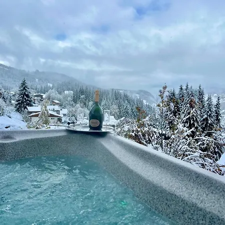 Luxury 5-les Gets-luxe-confort-jacuzzi-cheminee-a 400 M Des Pistes-vue Exceptionnelle Ле-Гет